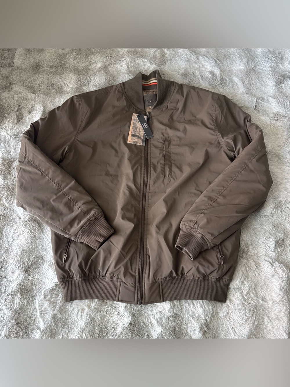 Hudson & Barrow Activ Men's Brown Bomber Jacket with Zip Front - HB-0582